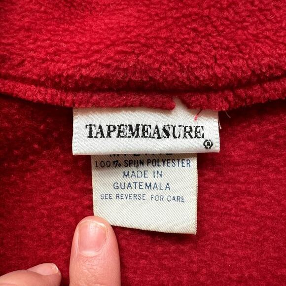 VTG Red Fleece Button Up Jacket Women's Medium Petite - Picture 4 of 5
